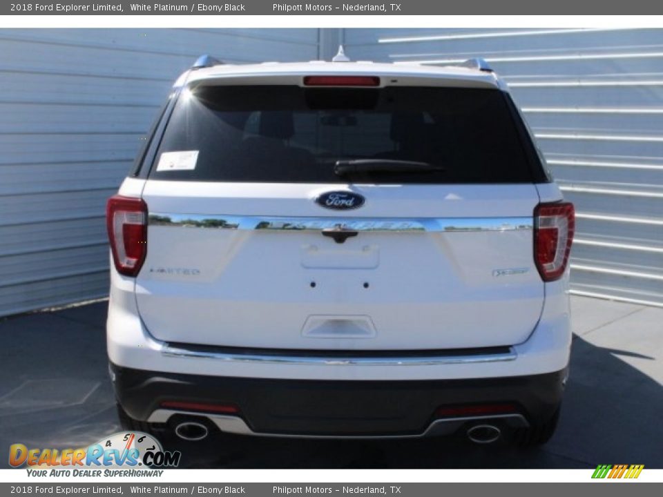 2018 Ford Explorer Limited White Platinum / Ebony Black Photo #8