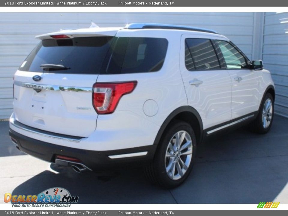 2018 Ford Explorer Limited White Platinum / Ebony Black Photo #9