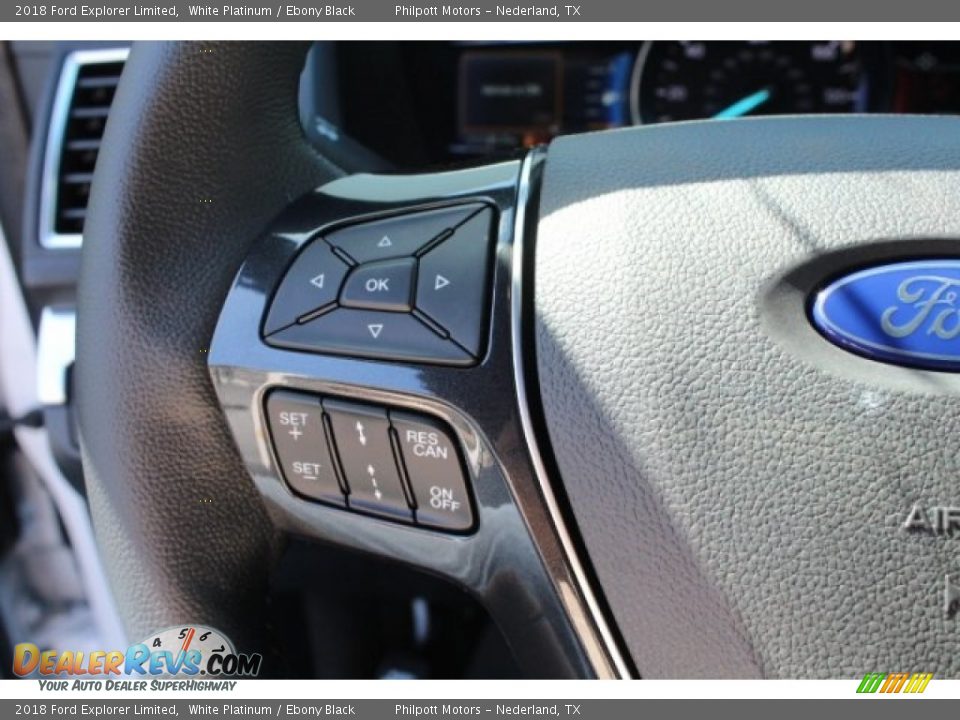 2018 Ford Explorer Limited White Platinum / Ebony Black Photo #21