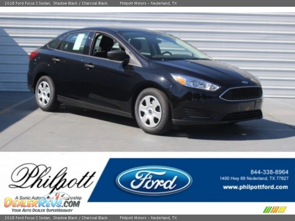 2018 Ford Focus S Sedan Shadow Black / Charcoal Black Photo #1