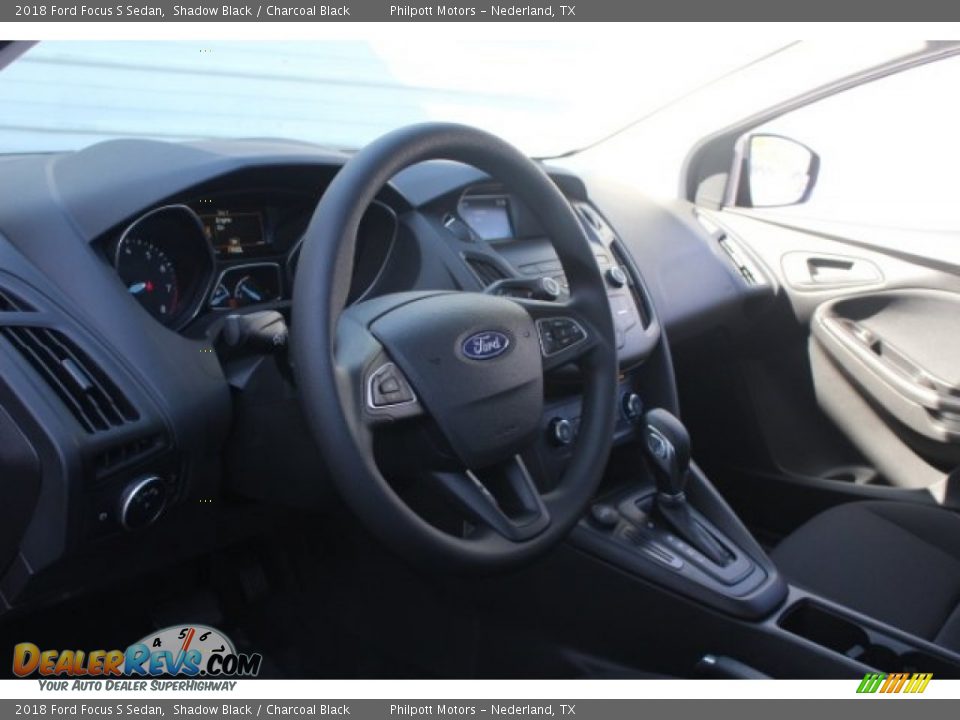 2018 Ford Focus S Sedan Shadow Black / Charcoal Black Photo #12