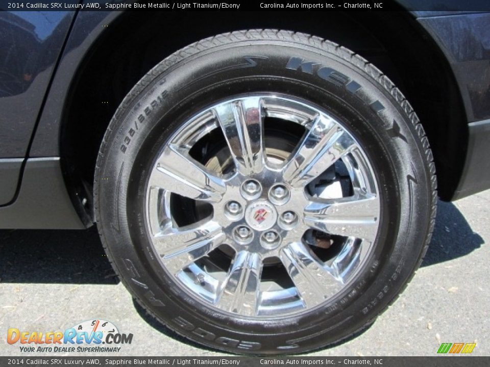 2014 Cadillac SRX Luxury AWD Sapphire Blue Metallic / Light Titanium/Ebony Photo #26