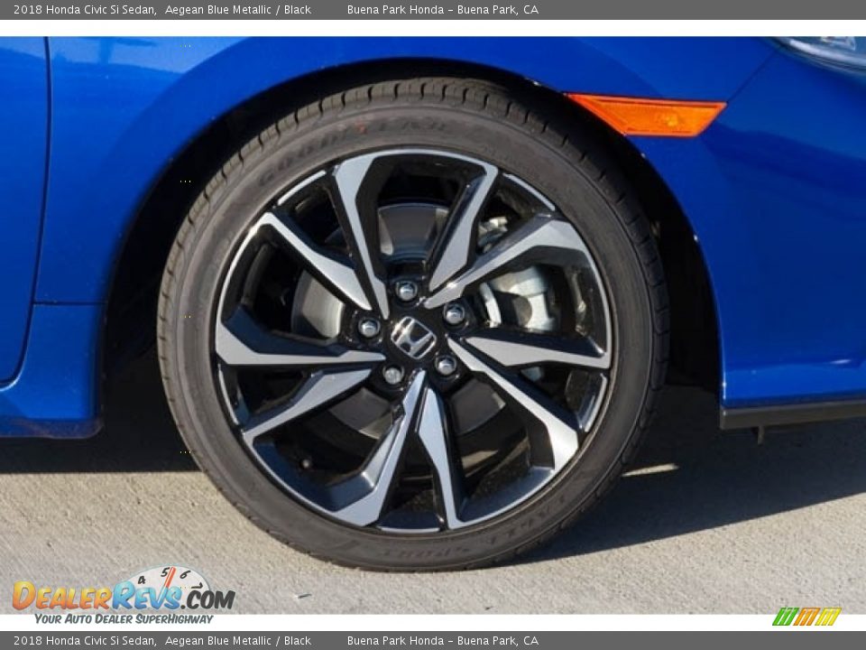 2018 Honda Civic Si Sedan Aegean Blue Metallic / Black Photo #5