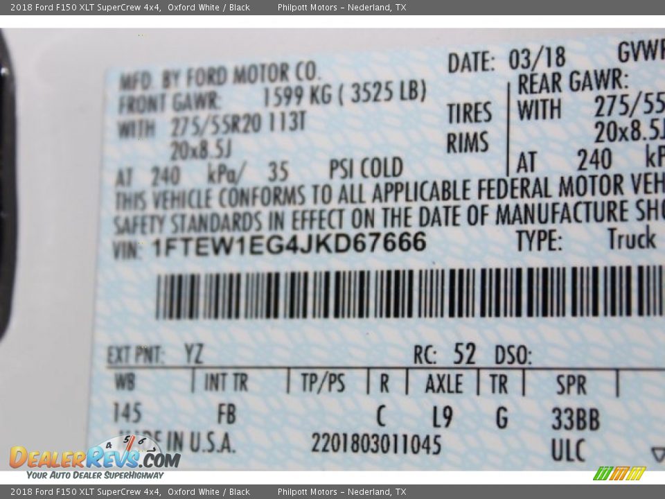 2018 Ford F150 XLT SuperCrew 4x4 Oxford White / Black Photo #34