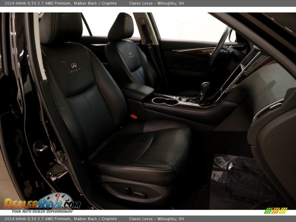 2014 Infiniti Q 50 3.7 AWD Premium Malbec Black / Graphite Photo #16