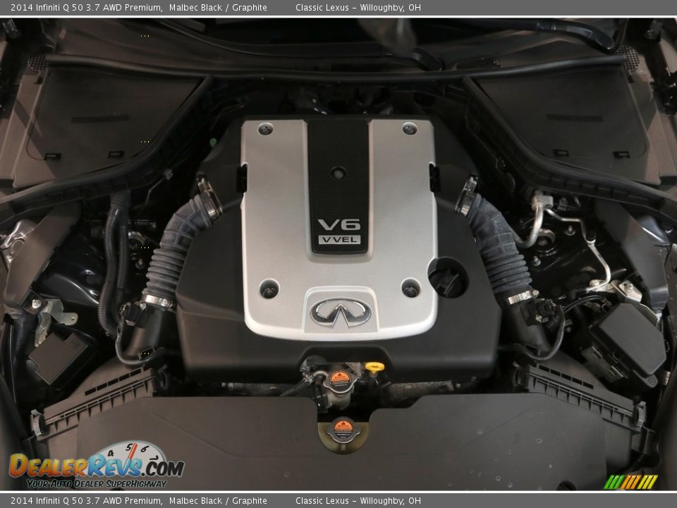 2014 Infiniti Q 50 3.7 AWD Premium Malbec Black / Graphite Photo #21