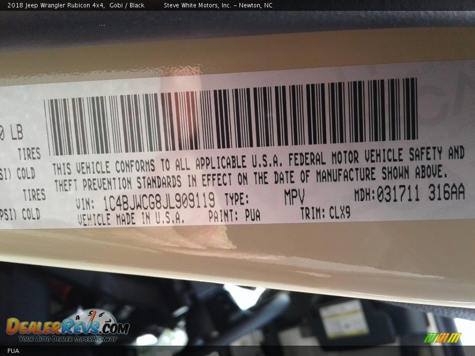 Jeep Color Code PUA Gobi