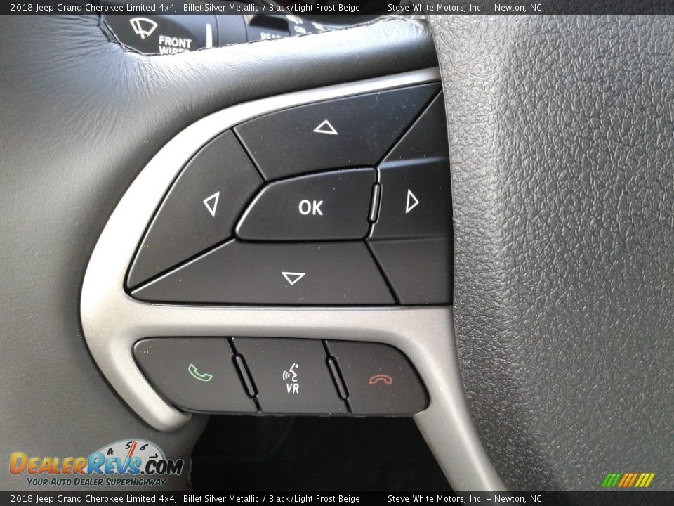 2018 Jeep Grand Cherokee Limited 4x4 Billet Silver Metallic / Black/Light Frost Beige Photo #18