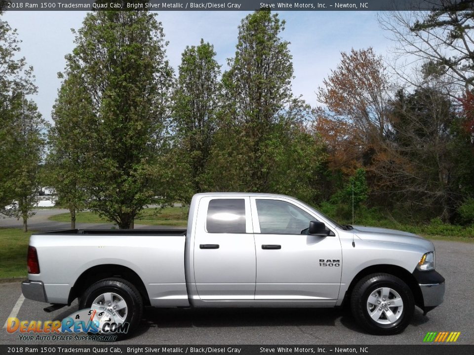 2018 Ram 1500 Tradesman Quad Cab Bright Silver Metallic / Black/Diesel Gray Photo #5