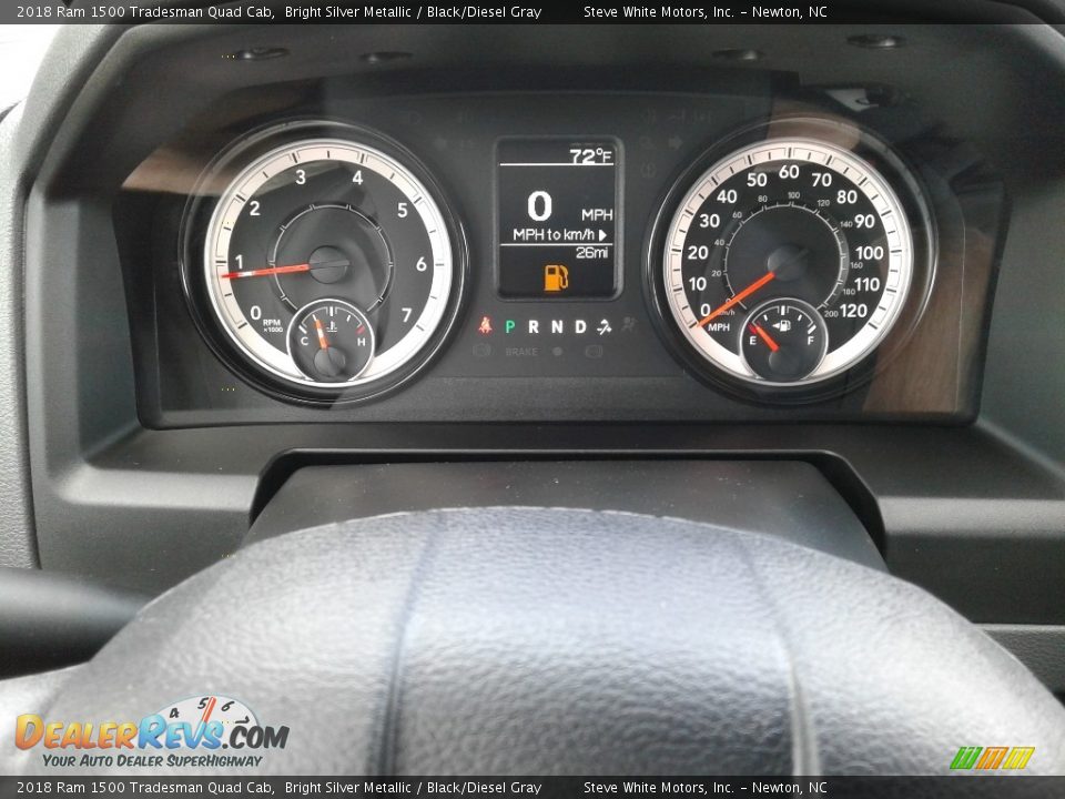2018 Ram 1500 Tradesman Quad Cab Bright Silver Metallic / Black/Diesel Gray Photo #18