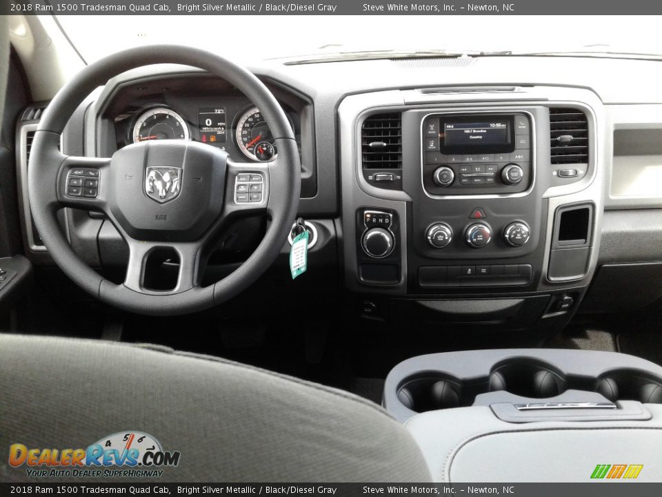 2018 Ram 1500 Tradesman Quad Cab Bright Silver Metallic / Black/Diesel Gray Photo #25