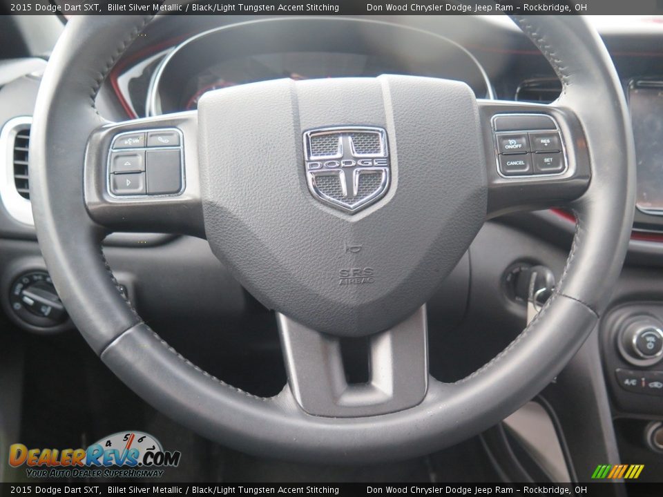 2015 Dodge Dart SXT Billet Silver Metallic / Black/Light Tungsten Accent Stitching Photo #17