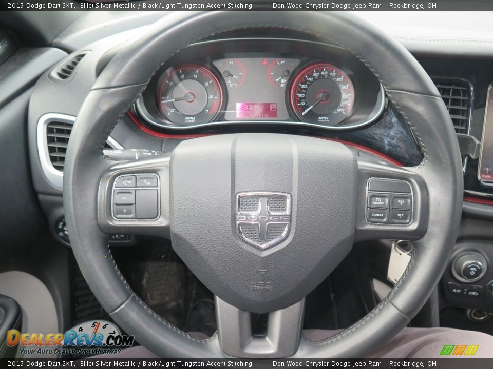 2015 Dodge Dart SXT Billet Silver Metallic / Black/Light Tungsten Accent Stitching Photo #19