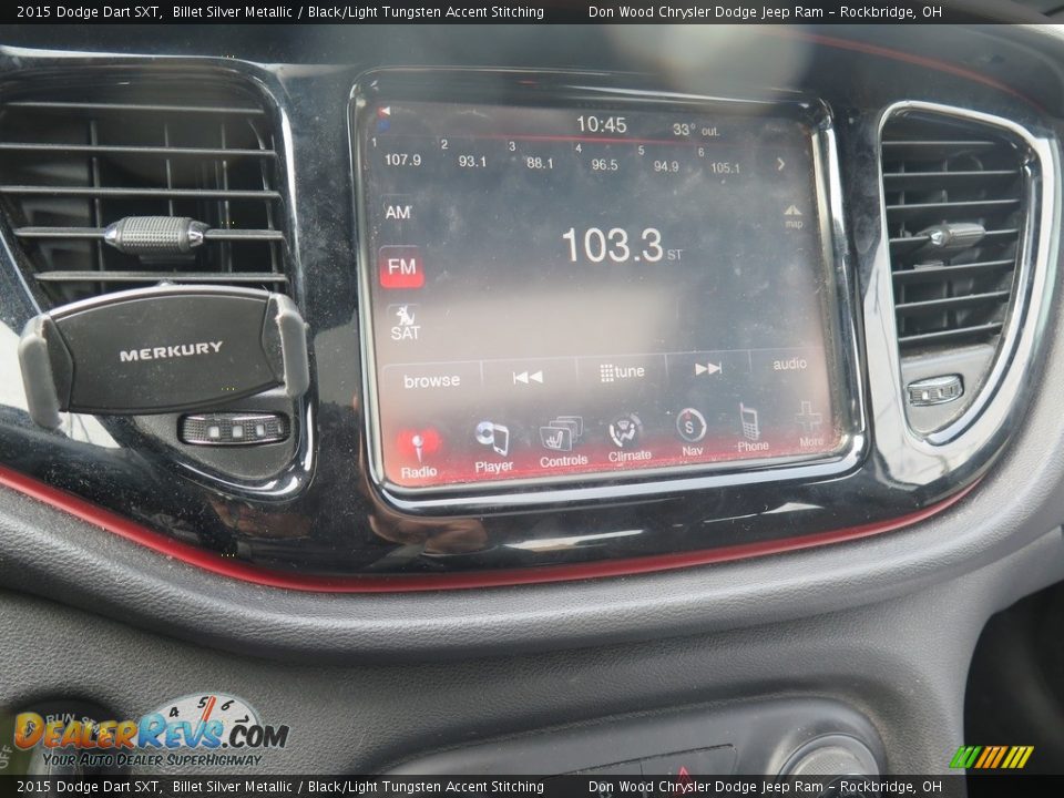 2015 Dodge Dart SXT Billet Silver Metallic / Black/Light Tungsten Accent Stitching Photo #22