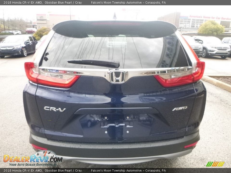 2018 Honda CR-V EX AWD Obsidian Blue Pearl / Gray Photo #3