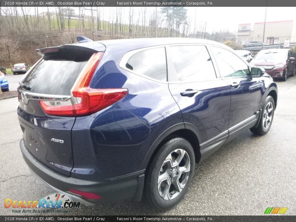 2018 Honda CR-V EX AWD Obsidian Blue Pearl / Gray Photo #4