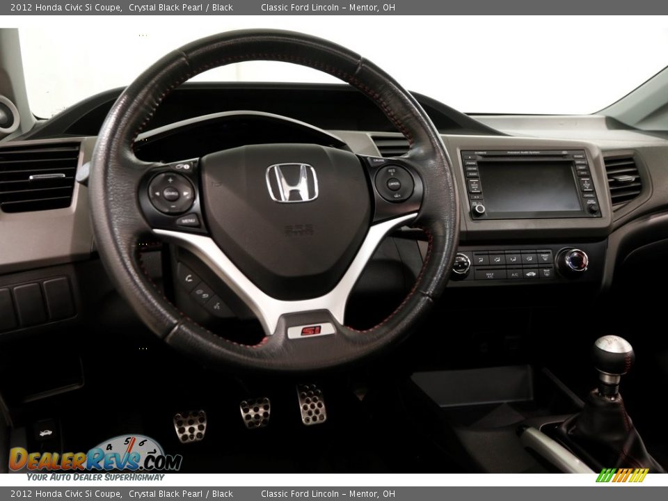2012 Honda Civic Si Coupe Crystal Black Pearl / Black Photo #6