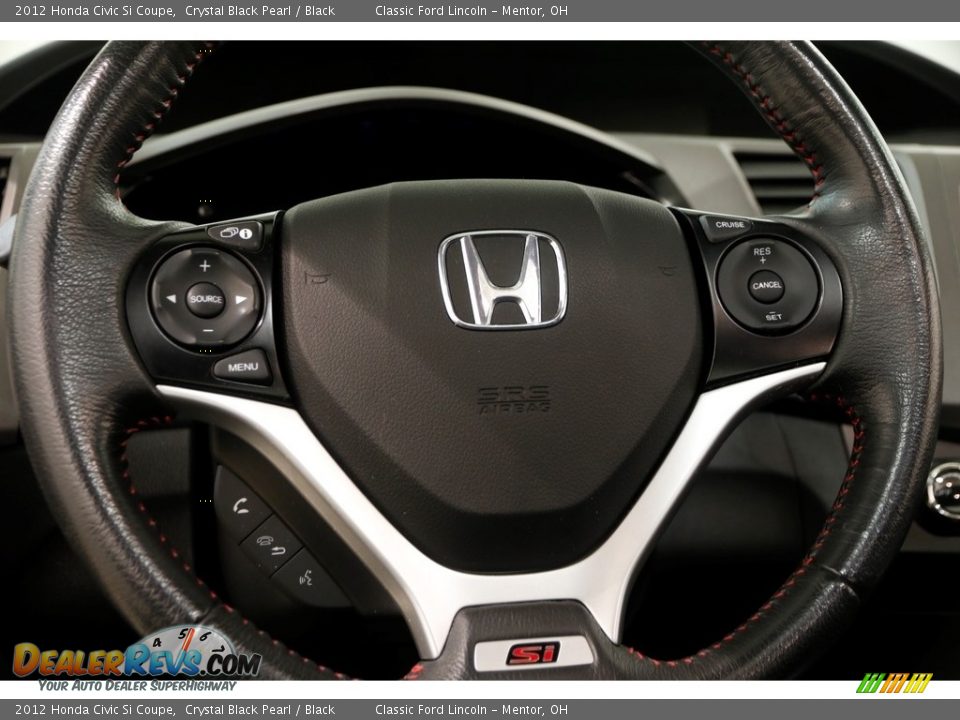 2012 Honda Civic Si Coupe Crystal Black Pearl / Black Photo #7