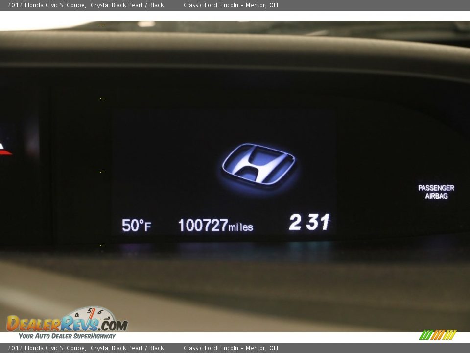 2012 Honda Civic Si Coupe Crystal Black Pearl / Black Photo #9