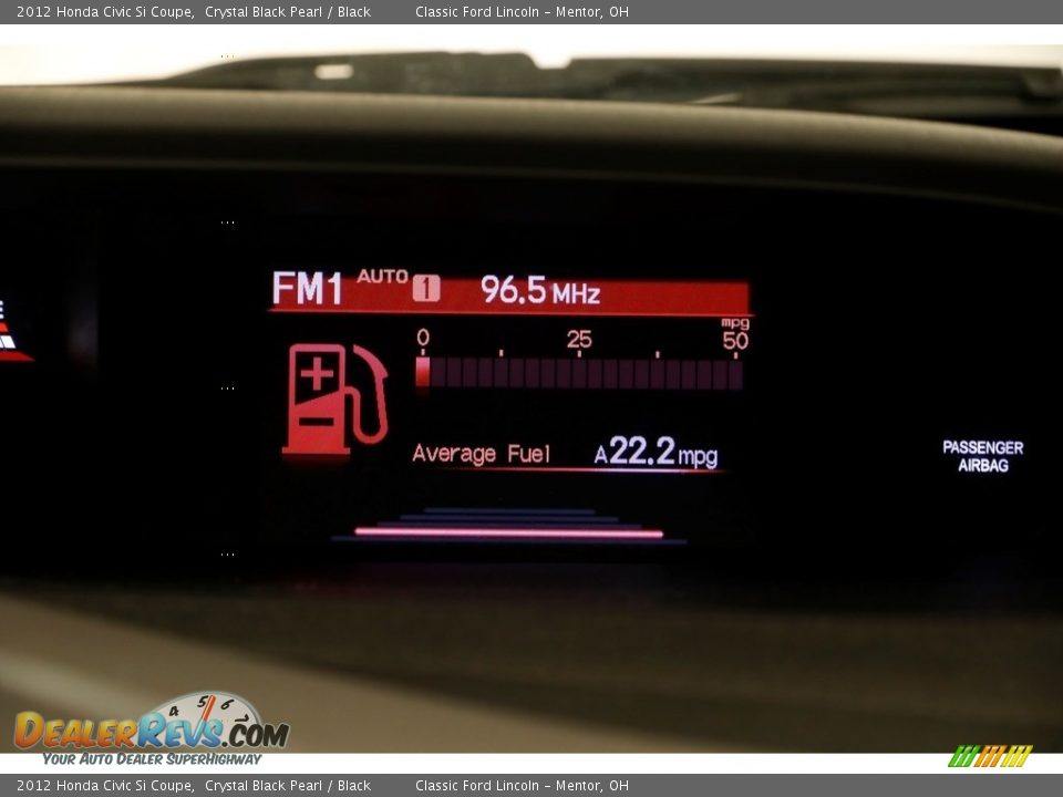 2012 Honda Civic Si Coupe Crystal Black Pearl / Black Photo #11