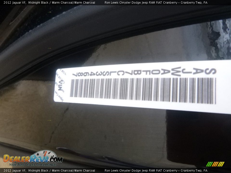 2012 Jaguar XF Midnight Black / Warm Charcoal/Warm Charcoal Photo #15