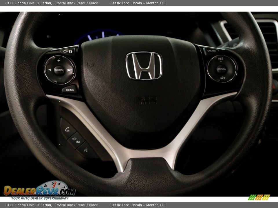 2013 Honda Civic LX Sedan Crystal Black Pearl / Black Photo #7
