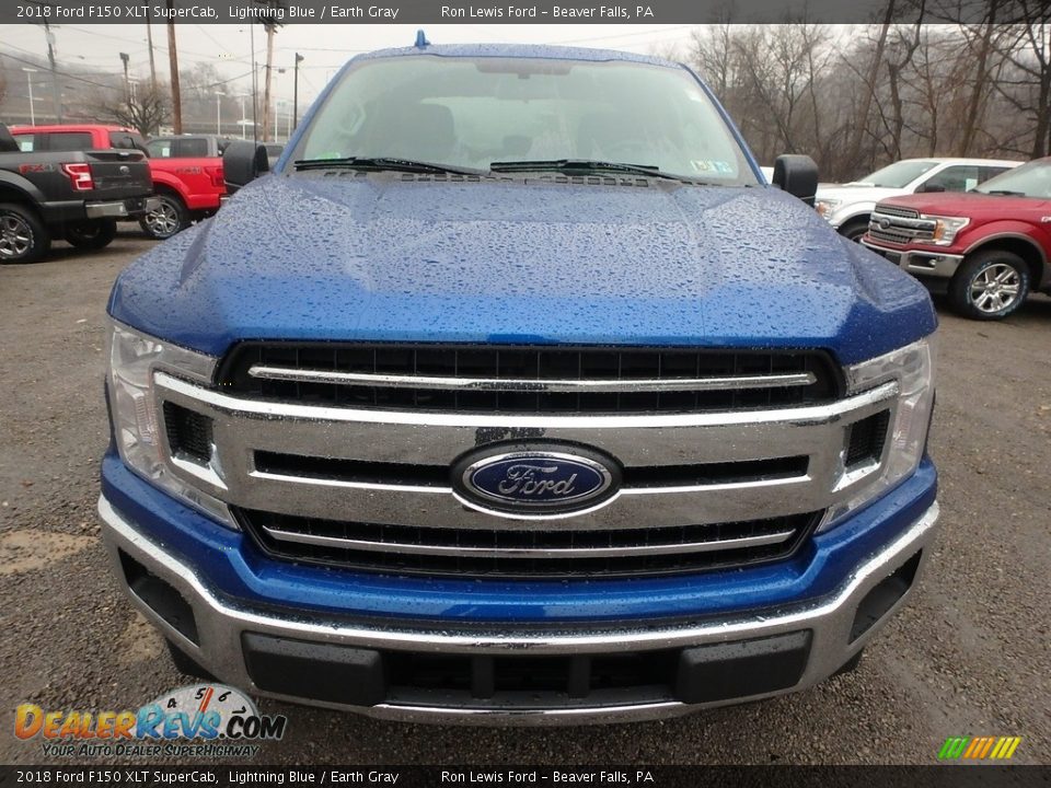 2018 Ford F150 XLT SuperCab Lightning Blue / Earth Gray Photo #9