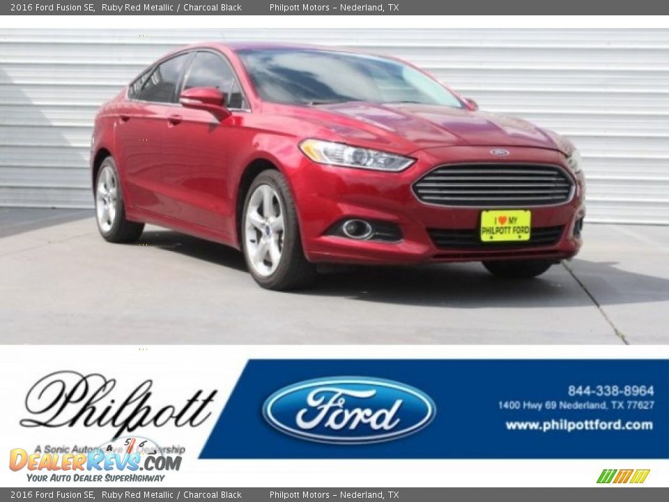 2016 Ford Fusion SE Ruby Red Metallic / Charcoal Black Photo #1