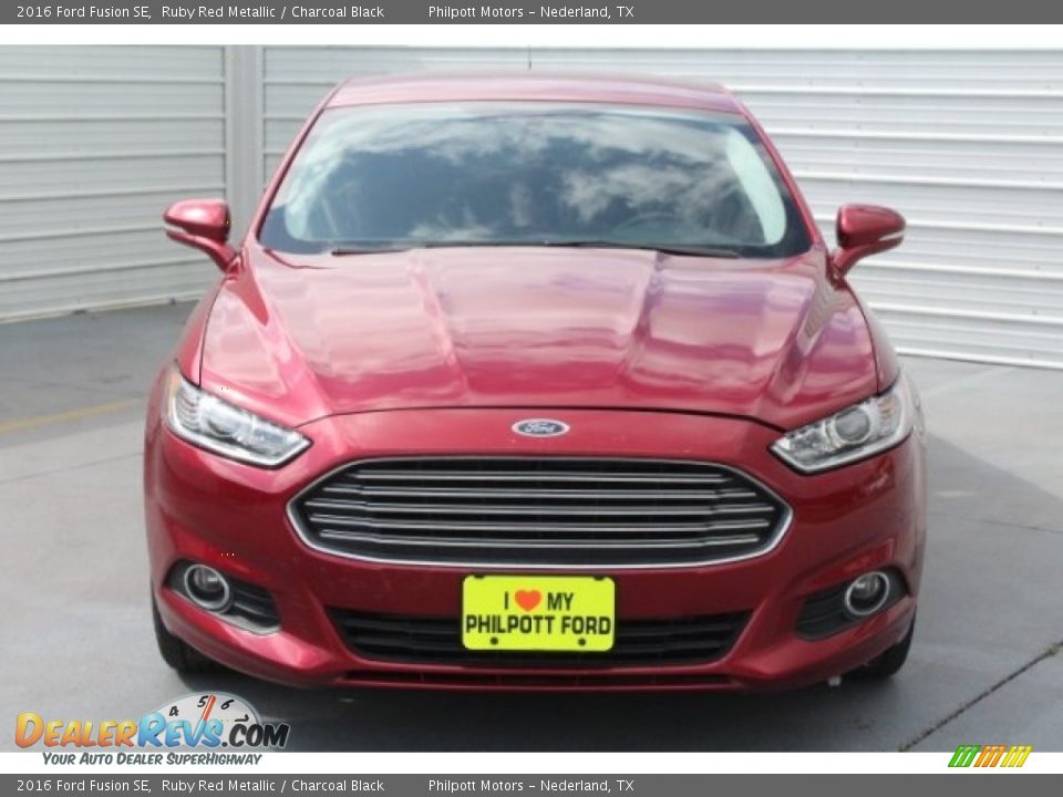 2016 Ford Fusion SE Ruby Red Metallic / Charcoal Black Photo #2