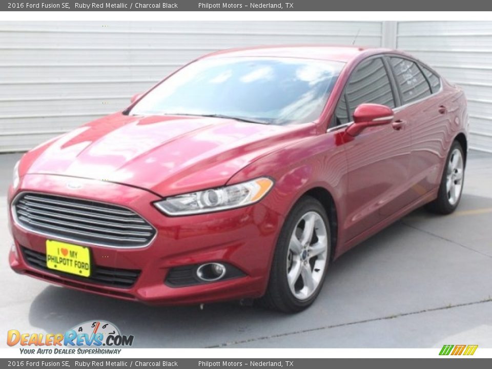2016 Ford Fusion SE Ruby Red Metallic / Charcoal Black Photo #3