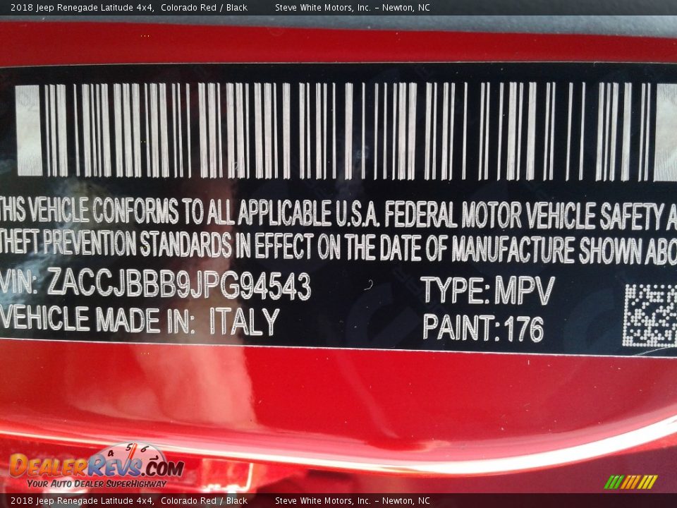 2018 Jeep Renegade Latitude 4x4 Colorado Red / Black Photo #30