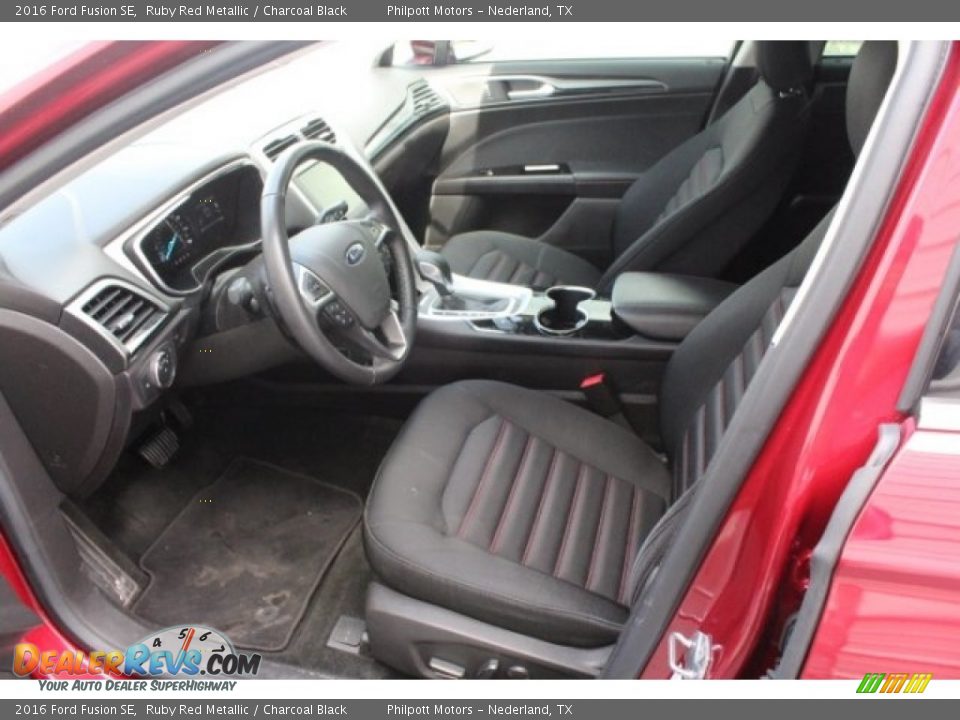 2016 Ford Fusion SE Ruby Red Metallic / Charcoal Black Photo #15