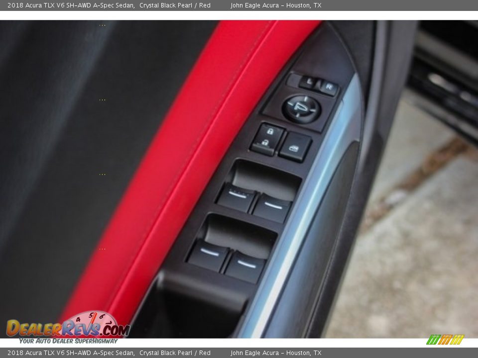 2018 Acura TLX V6 SH-AWD A-Spec Sedan Crystal Black Pearl / Red Photo #14
