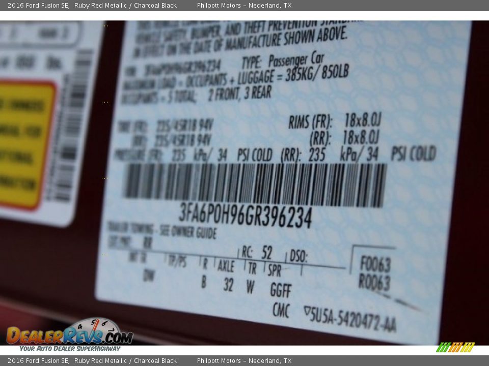 2016 Ford Fusion SE Ruby Red Metallic / Charcoal Black Photo #34
