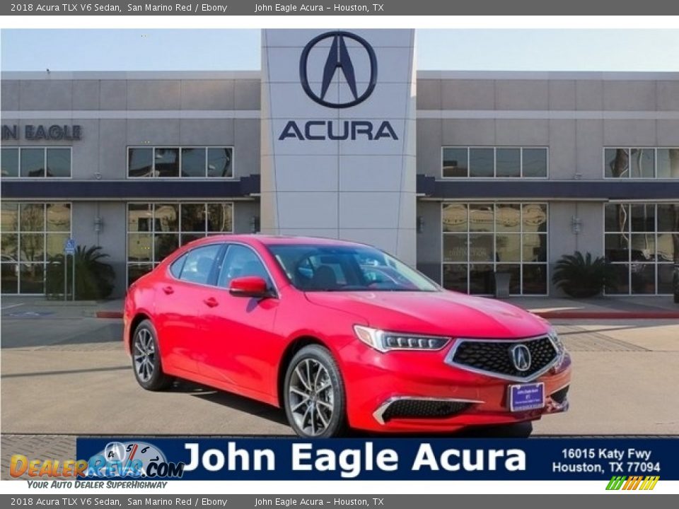 2018 Acura TLX V6 Sedan San Marino Red / Ebony Photo #1