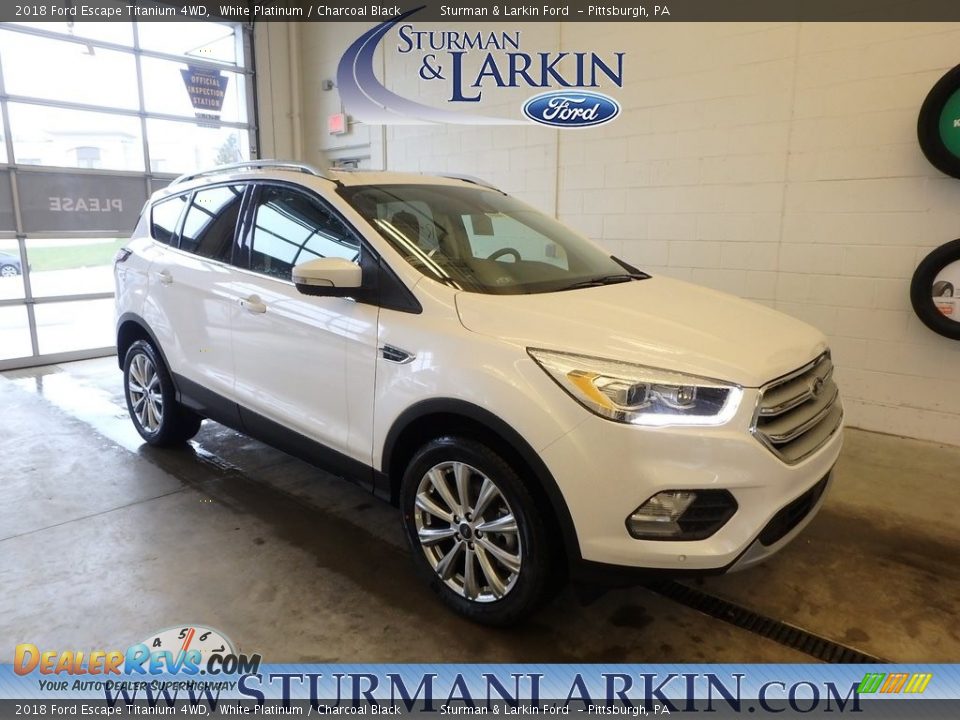 2018 Ford Escape Titanium 4WD White Platinum / Charcoal Black Photo #1