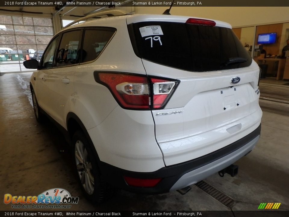 2018 Ford Escape Titanium 4WD White Platinum / Charcoal Black Photo #3