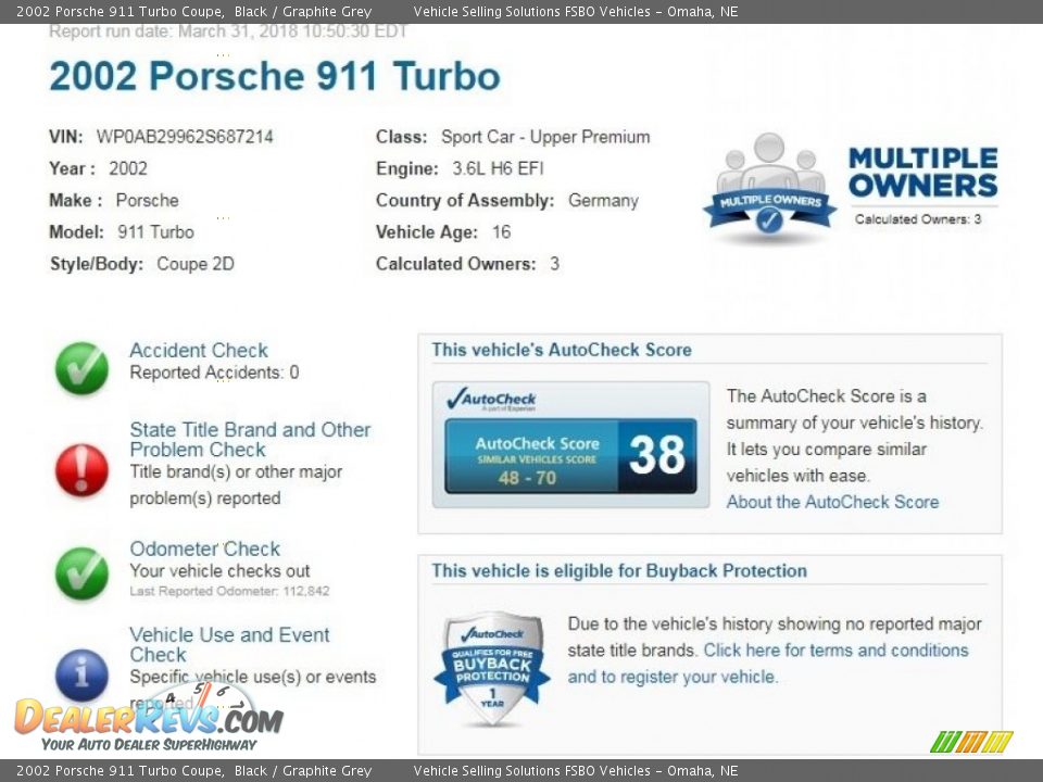 Dealer Info of 2002 Porsche 911 Turbo Coupe Photo #2