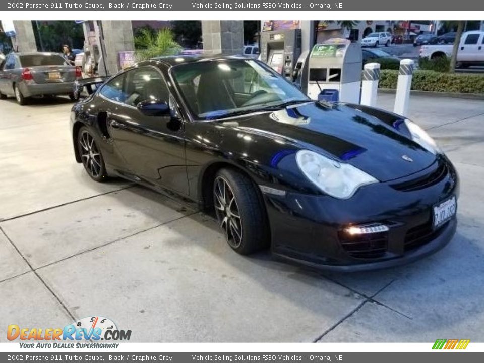 2002 Porsche 911 Turbo Coupe Black / Graphite Grey Photo #6