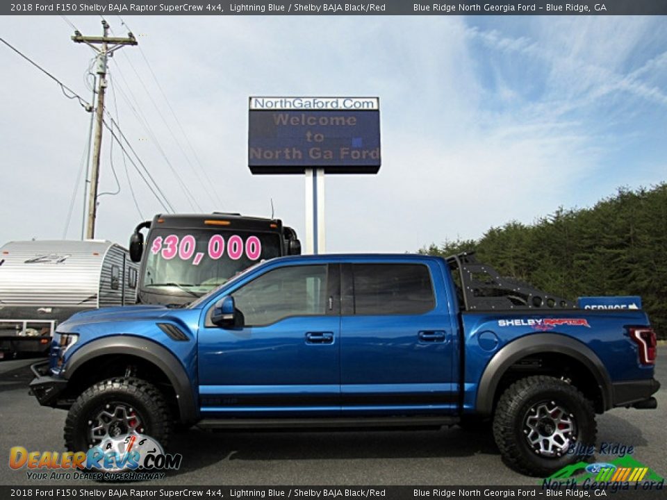 2018 Ford F150 Shelby BAJA Raptor SuperCrew 4x4 Lightning Blue / Shelby BAJA Black/Red Photo #2