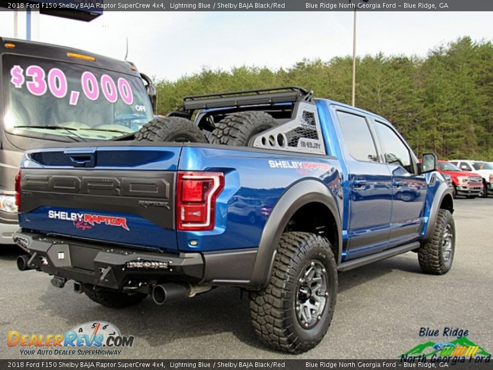 2018 Ford F150 Shelby BAJA Raptor SuperCrew 4x4 Lightning Blue / Shelby BAJA Black/Red Photo #5