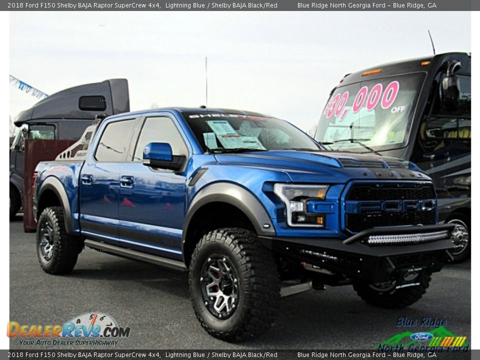 2018 Ford F150 Shelby BAJA Raptor SuperCrew 4x4 Lightning Blue / Shelby BAJA Black/Red Photo #7