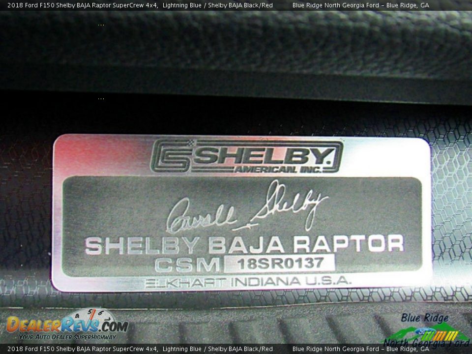 2018 Ford F150 Shelby BAJA Raptor SuperCrew 4x4 Lightning Blue / Shelby BAJA Black/Red Photo #29