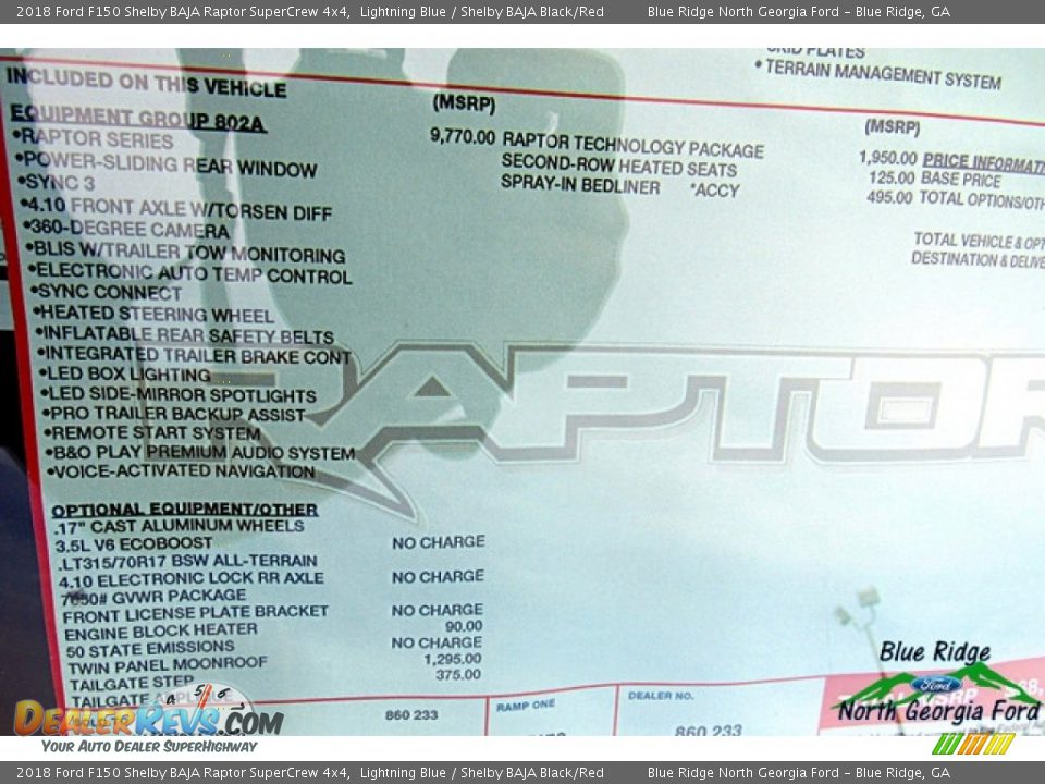 2018 Ford F150 Shelby BAJA Raptor SuperCrew 4x4 Lightning Blue / Shelby BAJA Black/Red Photo #36