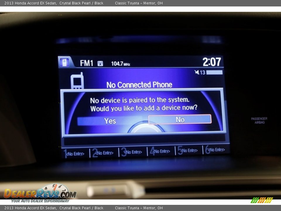 2013 Honda Accord EX Sedan Crystal Black Pearl / Black Photo #11
