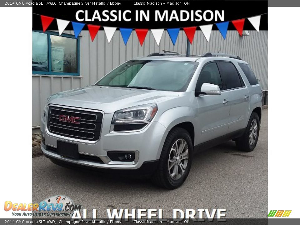 2014 GMC Acadia SLT AWD Champagne Silver Metallic / Ebony Photo #1