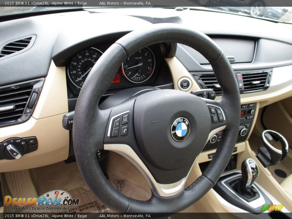 2015 BMW X1 xDrive28i Alpine White / Beige Photo #15