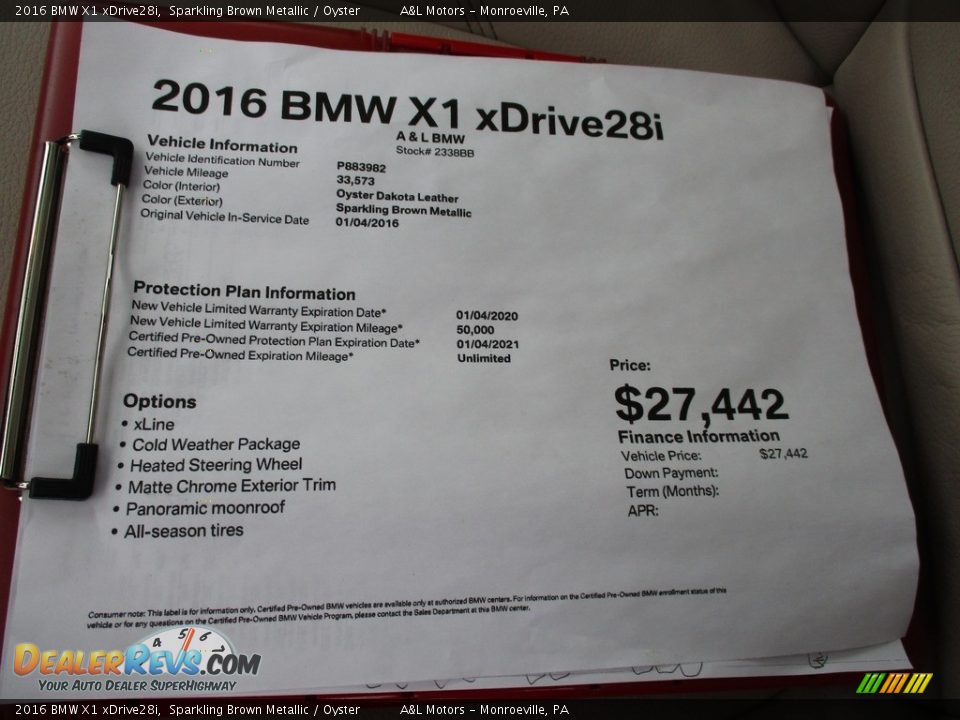 2016 BMW X1 xDrive28i Sparkling Brown Metallic / Oyster Photo #12