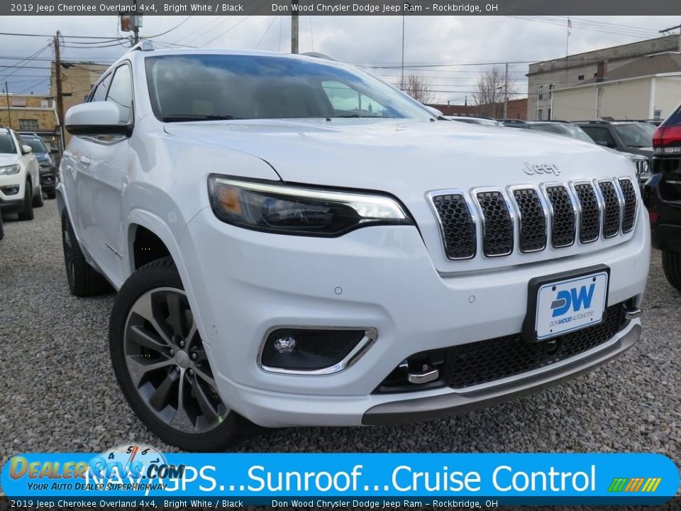 2019 Jeep Cherokee Overland 4x4 Bright White / Black Photo #1