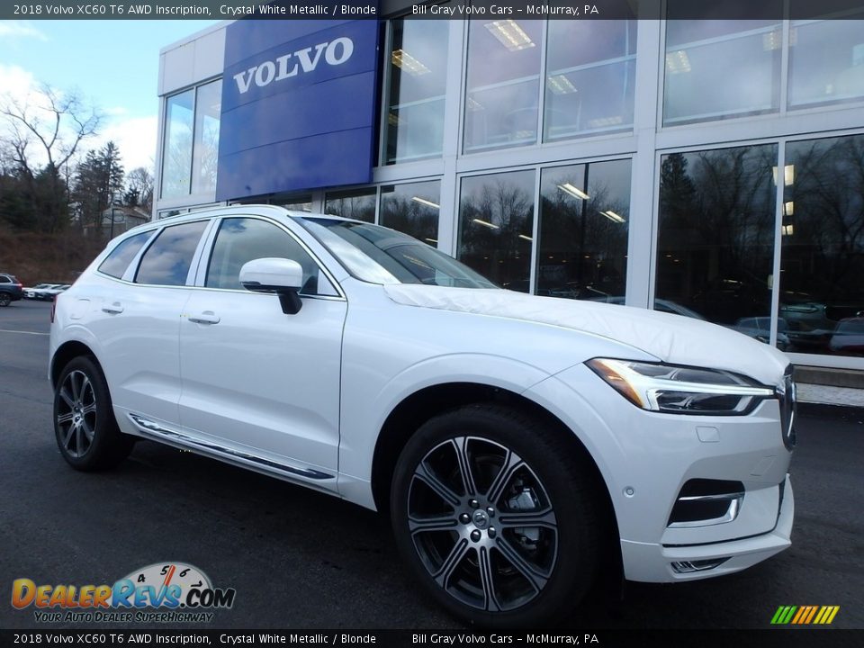 2018 Volvo XC60 T6 AWD Inscription Crystal White Metallic / Blonde Photo #1